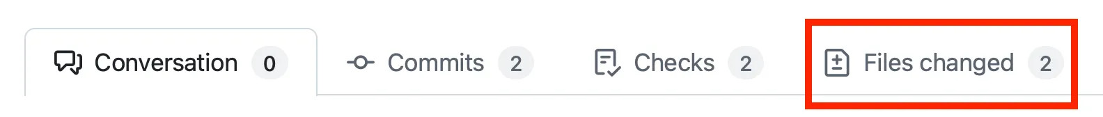 Files changed tab